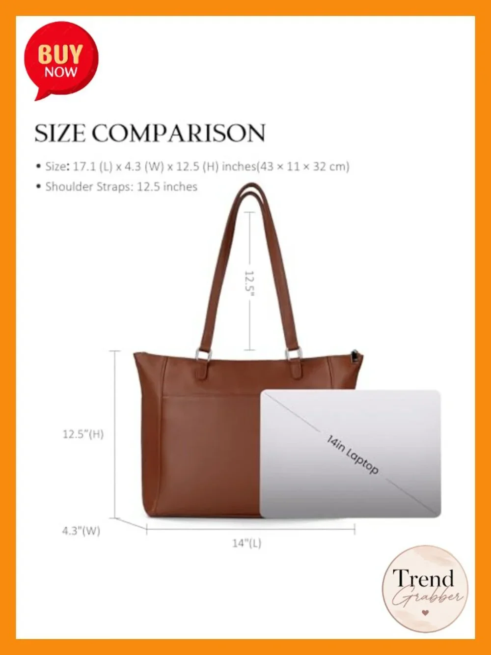 Genuine Leather Large Tote Bag for Women Work Laptop Satchel